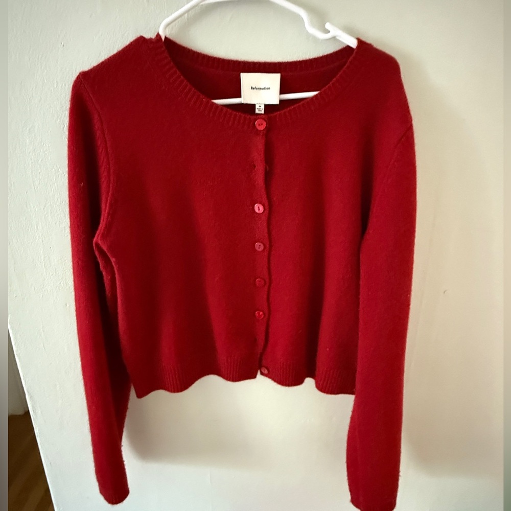 Reformation Clara Cashmere Crew Cardigan